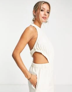 Pretty Lavish Cut Out Jumpsuit In White For Women -Pretty Lavi Clothing Shop 202299116 4