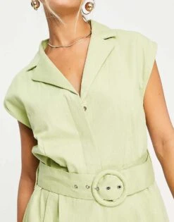 Pretty Lavish Tailored Playsuit In Green For Women -Pretty Lavi Clothing Shop 202299292 3