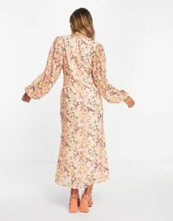 Pretty Lavish Balloon Sleeve Midaxi Dress In Abstract Floral For Women -Pretty Lavi Clothing Shop 202742023 2