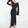 Pretty Lavish Cut-out Long Sleeve Midaxi Dress In Black For Women