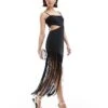 Pretty Lavish Cut Out Tassel Maxi Dress In Black For Women -Pretty Lavi Clothing Shop 205247810 1 black