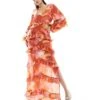 Pretty Lavish Cut-out Ruffle Maxi Dress In Abstract Watercolour For Women -Pretty Lavi Clothing Shop 205508519 1 abstractwatercolour