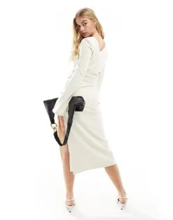 Pretty Lavish Cut-out Midaxi Dress In Cream For Women -Pretty Lavi Clothing Shop 205508551 3