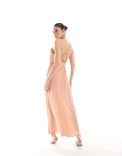 Pretty Lavish Textured Maxi Dress In Terracotta For Women -Pretty Lavi Clothing Shop 205872465 2