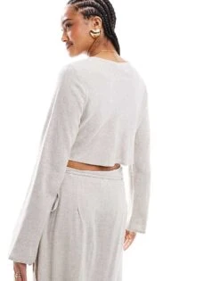 Pretty Lavish Linen Button Up Top Co-ord In Stone For Women -Pretty Lavi Clothing Shop 205899598 4