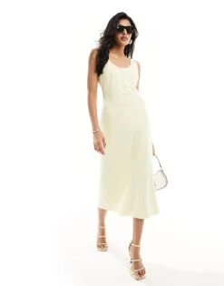 Pretty Lavish Satin Slip Midi Dress In Butter Lemon For Women -Pretty Lavi Clothing Shop 205899696 1 butterlemon 1