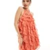 Pretty Lavish Halter Ruffle Mini Dress In Dusky Rose For Women -Pretty Lavi Clothing Shop 205915291 1 duskyrose