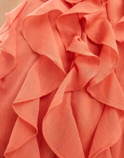 Pretty Lavish Halter Ruffle Mini Dress In Dusky Rose For Women -Pretty Lavi Clothing Shop 205915291 3