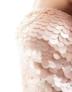 Pretty Lavish Embellished Bandeau Mini Dress In Deep Blush For Women -Pretty Lavi Clothing Shop 205915451 3