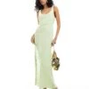 Pretty Lavish Satin Maxi Dress In Pistachio For Women
