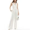 Pretty Lavish Linen Blend Pinstripe Jumpsuit In Cream For Women Cream Pinstripe -Pretty Lavi Clothing Shop 205915513 1 creampinstripe