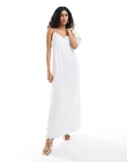 Pretty Lavish Textured Maxi Dress In Cream For Women -Pretty Lavi Clothing Shop 205915691 1 cream 1