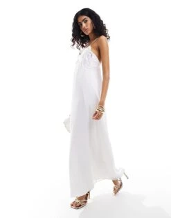 Pretty Lavish Textured Maxi Dress In Cream For Women -Pretty Lavi Clothing Shop 205915691 4