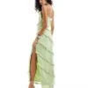 Pretty Lavish Asymmetric Cami Ruffle Midaxi Dress In Pistachio For Women -Pretty Lavi Clothing Shop 205915881 1 pistachio