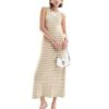 Pretty Lavish Fine Knit Midaxi Dress In Beige And Cream Stripe For Women Beige/cream -Pretty Lavi Clothing Shop 205915988 1 beigecream