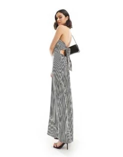 Pretty Lavish Striped Bandeau Midaxi Dress In Black For Women Black And White -Pretty Lavi Clothing Shop 206341735 4