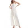 Pretty Lavish Strapless Jumpsuit With Pockets In Cream Stripe For Women -Pretty Lavi Clothing Shop 206341946 1 creamstripe