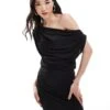 Pretty Lavish One Shoulder Ruched Midaxi Dress In Black For Women -Pretty Lavi Clothing Shop 206344648 1 black