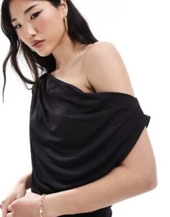 Pretty Lavish One Shoulder Ruched Midaxi Dress In Black For Women -Pretty Lavi Clothing Shop 206344648 4
