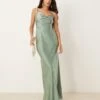 Pretty Lavish Bridesmaid Keisha Satin Cowl Neck Maxi Dress In Eucalyptus For Women Eucalyptus Green -Pretty Lavi Clothing Shop 206732782 1 eucalyptusgreen