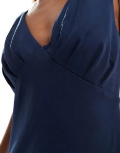 Pretty Lavish Bridesmaid Crepe Maxi In Midnight Navy For Women -Pretty Lavi Clothing Shop 206732828 3