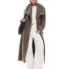 Pretty Lavish Shaggy Textured Teddy Coat In Taupe For Women -Pretty Lavi Clothing Shop 206744630 1 taupe