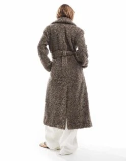 Pretty Lavish Shaggy Textured Teddy Coat In Taupe For Women -Pretty Lavi Clothing Shop 206744630 4