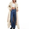 Pretty Lavish Shaggy Textured Teddy Coat In Cream For Women -Pretty Lavi Clothing Shop 206744636 1 cream