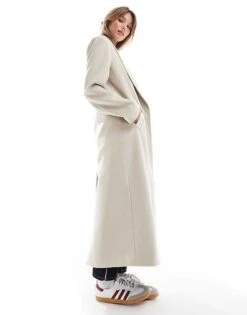 Pretty Lavish Oversized Tailored Coat In Chalk For Women -Pretty Lavi Clothing Shop 206744659 2