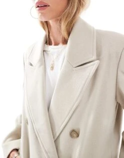 Pretty Lavish Oversized Tailored Coat In Chalk For Women -Pretty Lavi Clothing Shop 206744659 3