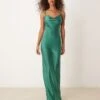 Pretty Lavish Keisha Satin Maxi Dress In Emerald Green For Women -Pretty Lavi Clothing Shop 206916723 1 emerald