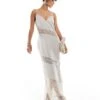 Pretty Lavish Asymmetric Lace Satin Maxi Dress In Stone For Women -Pretty Lavi Clothing Shop 206916757 1 stone