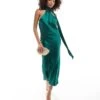 Pretty Lavish Satin Scarf Midaxi Dress In Emerald For Women -Pretty Lavi Clothing Shop 206916789 1 emerald