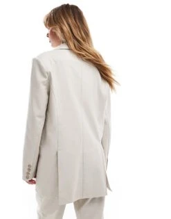 Pretty Lavish Oversized Boxy Blazer Co-ord In Chalk For Women -Pretty Lavi Clothing Shop 206917664 4