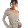 Pretty Lavish Cross Over Knit Top In Beige For Women -Pretty Lavi Clothing Shop 206917839 1 beige