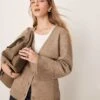 Pretty Lavish Chunky Cuff Knit Cardigan In Taupe For Women -Pretty Lavi Clothing Shop 206918129 1 taupe