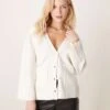 Pretty Lavish Chunky Cuff Knit Cardigan In Cream For Women -Pretty Lavi Clothing Shop 206918135 1 cream