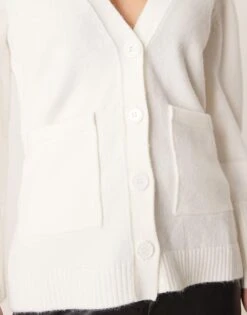 Pretty Lavish Chunky Cuff Knit Cardigan In Cream For Women -Pretty Lavi Clothing Shop 206918135 3