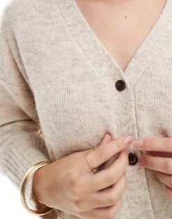 Pretty Lavish Knit Cardigan In Light Beige For Women -Pretty Lavi Clothing Shop 206918141 3