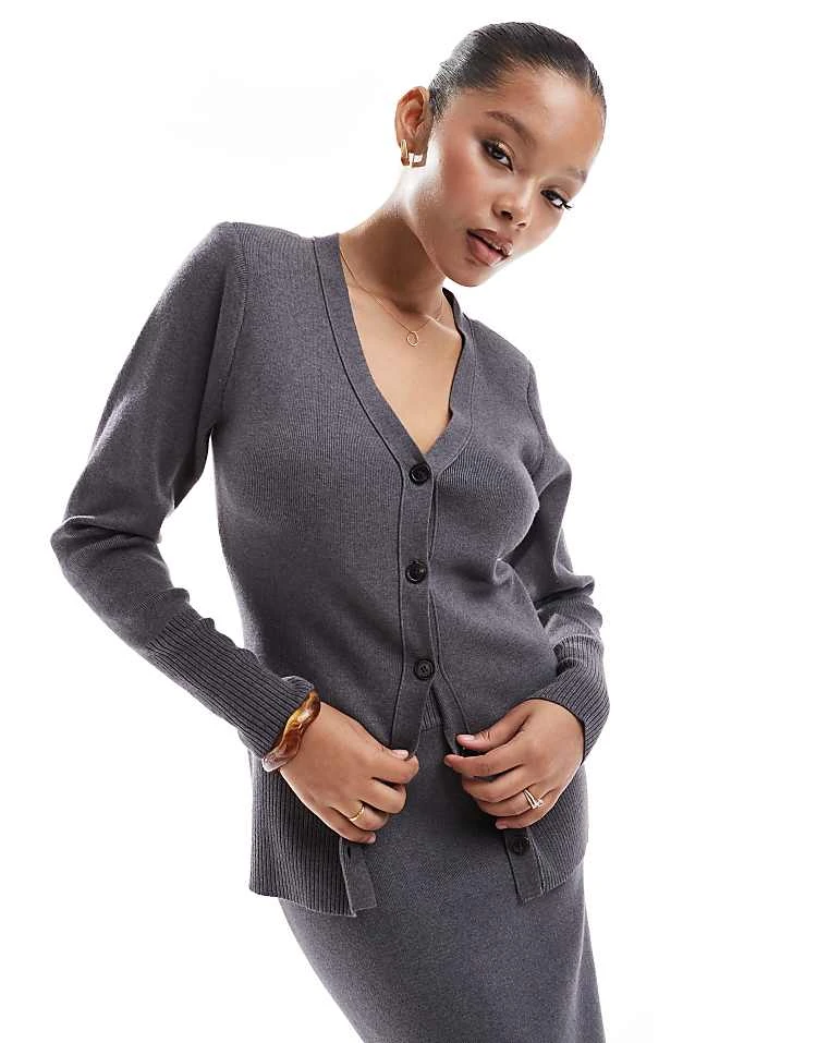 Pretty Lavish Rib Knit Co-ord In Charcoal 4 Pretty Lavish Rib Knit Co-ord In Charcoal - Image 2