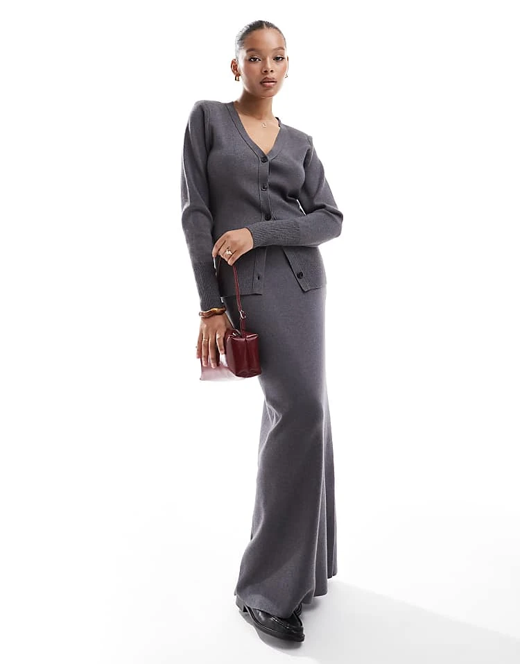 Pretty Lavish Rib Knit Co-ord In Charcoal 3 Pretty Lavish Rib Knit Co-ord In Charcoal