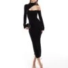 Pretty Lavish Cut-out Knit Midaxi Dress In Black For Women -Pretty Lavi Clothing Shop 206918826 1 black