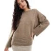 Pretty Lavish Oversized Knit Jumper In Mushroom For Women -Pretty Lavi Clothing Shop 206962168 1 mushroom