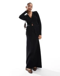 Pretty Lavish Rib Knit Co-ord In Black