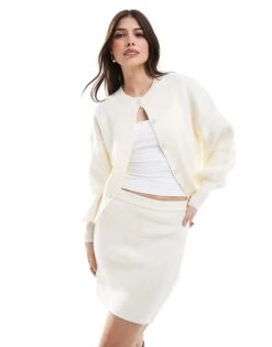 Pretty Lavish Mini Knitted Skirt Co-ord In Cream -Pretty Lavi Clothing Shop 206962257 1 cream