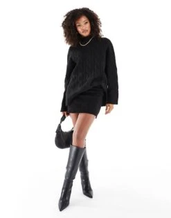 Pretty Lavish Cable Knit Co-ord In Black 9 Pretty Lavish Cable Knit Co-ord In Black -Pretty Lavi Clothing Shop 206962279 1 black 1