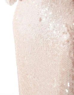 Pretty Lavish Sequin Maxi Skirt Co-ord In Gold For Women -Pretty Lavi Clothing Shop 206966664 4