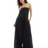 Pretty Lavish Bandeau Wide Leg Jumpsuit In Black For Women 1 Pretty Lavish Bandeau Wide Leg Jumpsuit In Black For Women -Pretty Lavi Clothing Shop 206966672 1 black