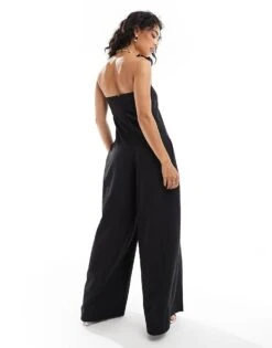 Pretty Lavish Bandeau Wide Leg Jumpsuit In Black For Women -Pretty Lavi Clothing Shop 206966672 4