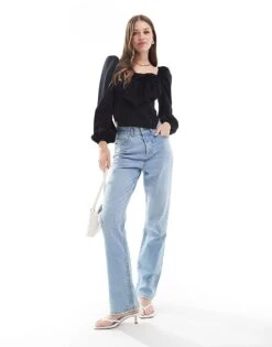 Pretty Lavish Exaggerated Bow Top In Black For Women -Pretty Lavi Clothing Shop 206966707 3